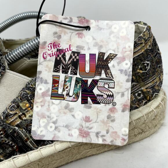 NEW Mukluks Birte Espadrille Flats Sequins Womens Size 9 - Picture 3 of 11